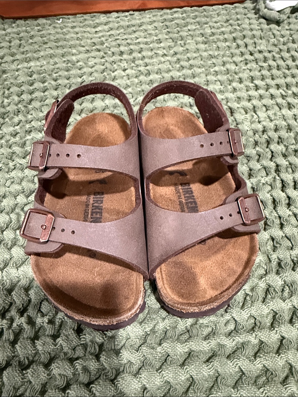 Kids Berkenstock Brown Double-Buckle Sandals